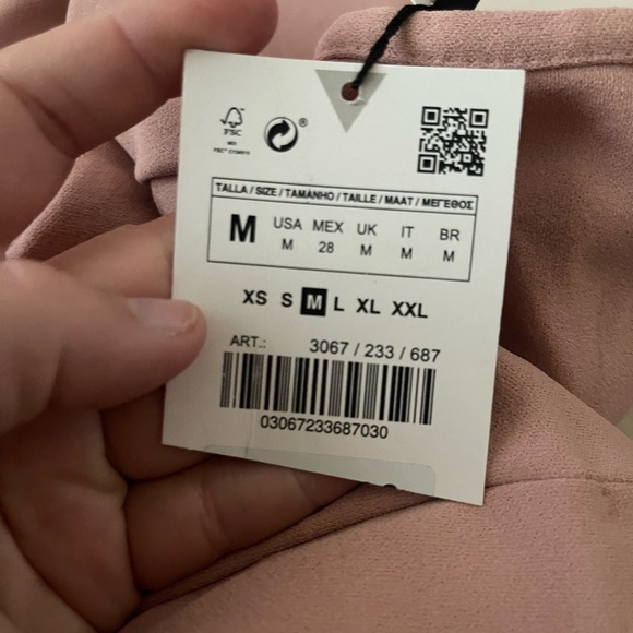 ZARA Light Pink Off the Shoulder Midi Dress Medium Blogger Favorite Valentines - Picture 16 of 16